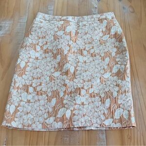 Talbots Formal Dress Skirt Neutral Metallic Gold/Copper Color Women's Size 8